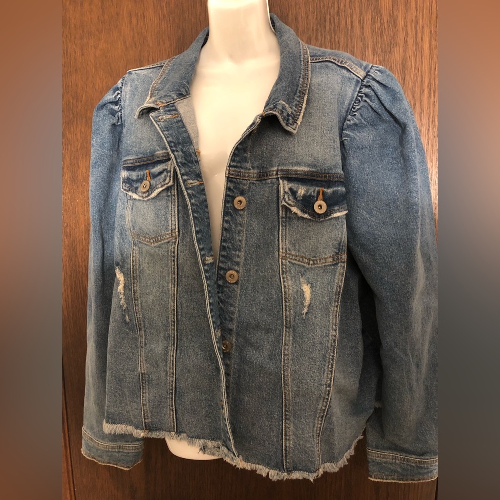 NWT Torrid Ruffle Sleeve Denim Jean Jacket 5x 5